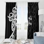 Lil Pakeha Lil Maori New Zealand Window Curtain Kiwi Proud Mangopare Pattern