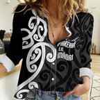 Lil Pakeha Lil Maori New Zealand Women Casual Shirt Kiwi Proud Mangopare Pattern