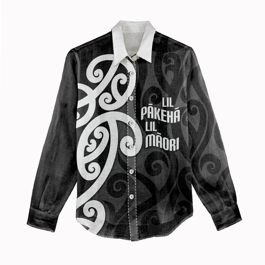 Lil Pakeha Lil Maori New Zealand Women Casual Shirt Kiwi Proud Mangopare Pattern