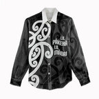 Lil Pakeha Lil Maori New Zealand Women Casual Shirt Kiwi Proud Mangopare Pattern