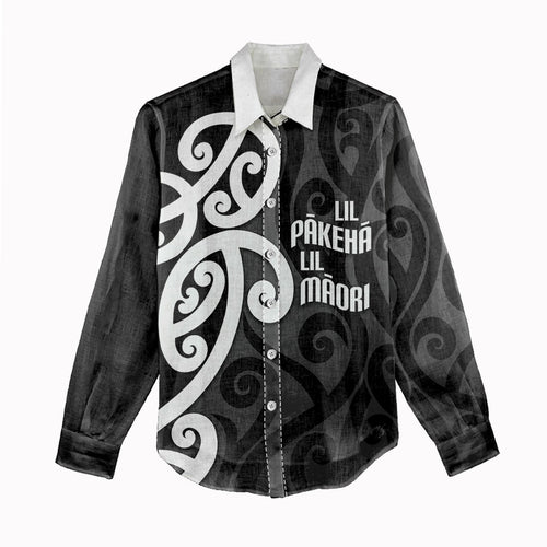 Lil Pakeha Lil Maori New Zealand Women Casual Shirt Kiwi Proud Mangopare Pattern