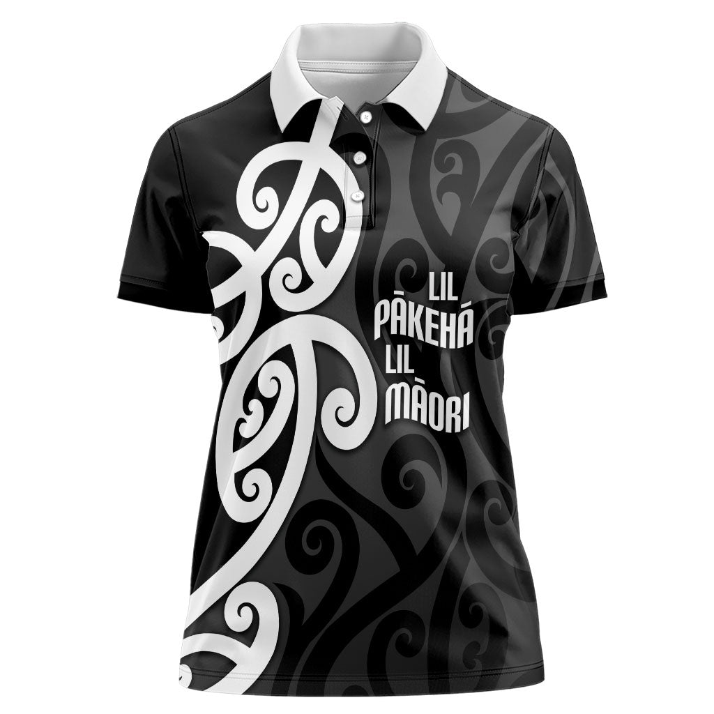 Lil Pakeha Lil Maori New Zealand Women Polo Shirt Kiwi Proud Mangopare Pattern