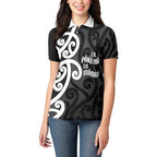 Lil Pakeha Lil Maori New Zealand Women Polo Shirt Kiwi Proud Mangopare Pattern