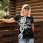 Lil Pakeha Lil Maori New Zealand Women Polo Shirt Kiwi Proud Mangopare Pattern