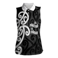 Lil Pakeha Lil Maori New Zealand Women Sleeveless Polo Shirt Kiwi Proud Mangopare Pattern