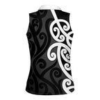 Lil Pakeha Lil Maori New Zealand Women Sleeveless Polo Shirt Kiwi Proud Mangopare Pattern