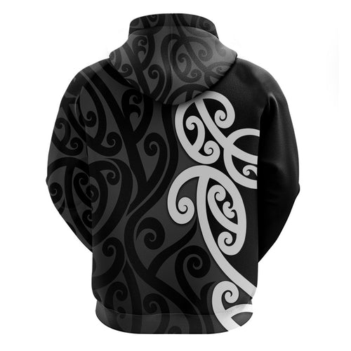 Lil Pakeha Lil Maori New Zealand Zip Hoodie Kiwi Proud Mangopare Pattern