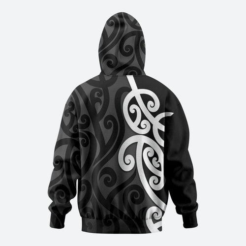 Lil Pakeha Lil Maori New Zealand Zip Hoodie Kiwi Proud Mangopare Pattern