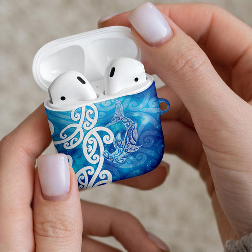 Hammerhead Shark Tattoo New Zealand AirPods Case Maori Galaxy Mangopare Pattern
