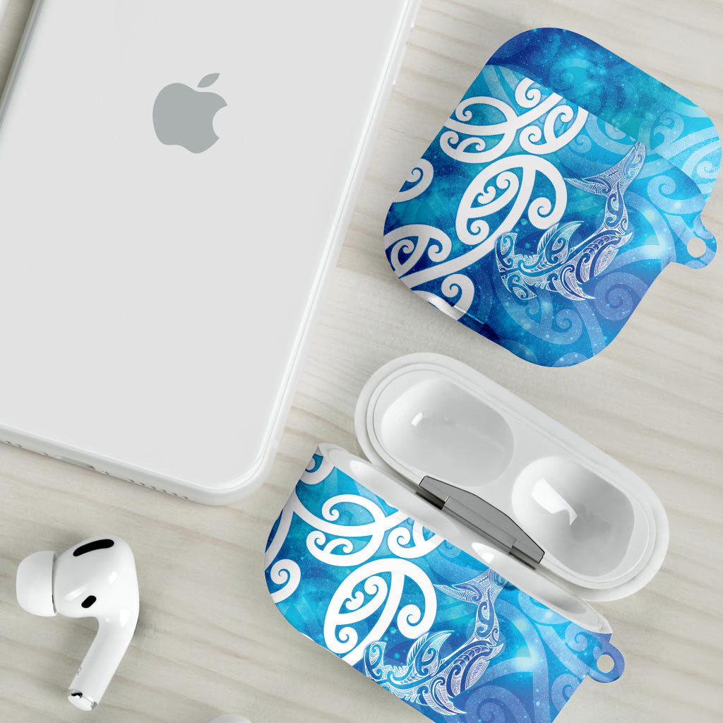 Hammerhead Shark Tattoo New Zealand AirPods Case Maori Galaxy Mangopare Pattern