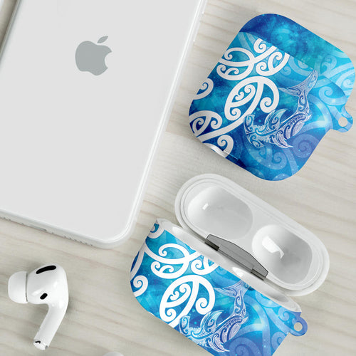 Hammerhead Shark Tattoo New Zealand AirPods Case Maori Galaxy Mangopare Pattern