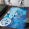 Hammerhead Shark Tattoo New Zealand Area Rug Maori Galaxy Mangopare Pattern
