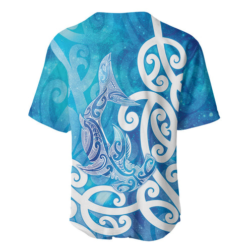 Hammerhead Shark Tattoo New Zealand Baseball Jersey Maori Galaxy Mangopare Pattern