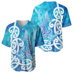 Hammerhead Shark Tattoo New Zealand Baseball Jersey Maori Galaxy Mangopare Pattern