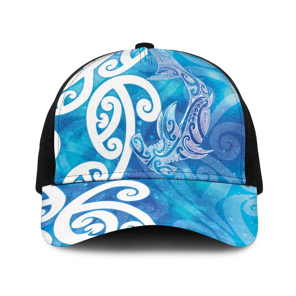 Hammerhead Shark Tattoo New Zealand Baseball Net Cap Maori Galaxy Mangopare Pattern