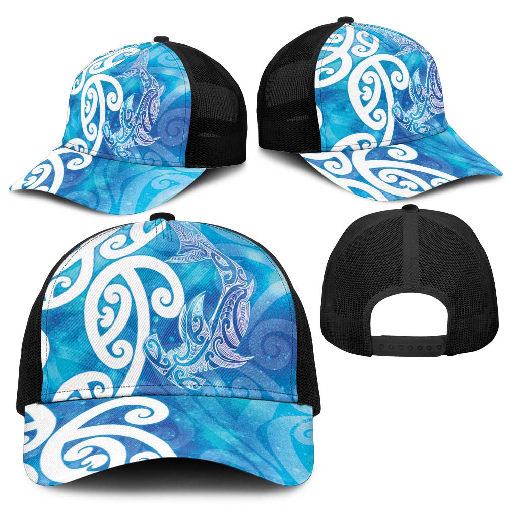 Hammerhead Shark Tattoo New Zealand Baseball Net Cap Maori Galaxy Mangopare Pattern
