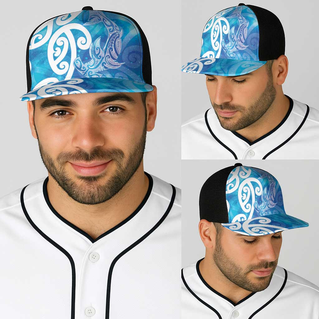 Hammerhead Shark Tattoo New Zealand Baseball Net Cap Maori Galaxy Mangopare Pattern