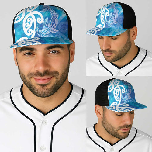 Hammerhead Shark Tattoo New Zealand Baseball Net Cap Maori Galaxy Mangopare Pattern