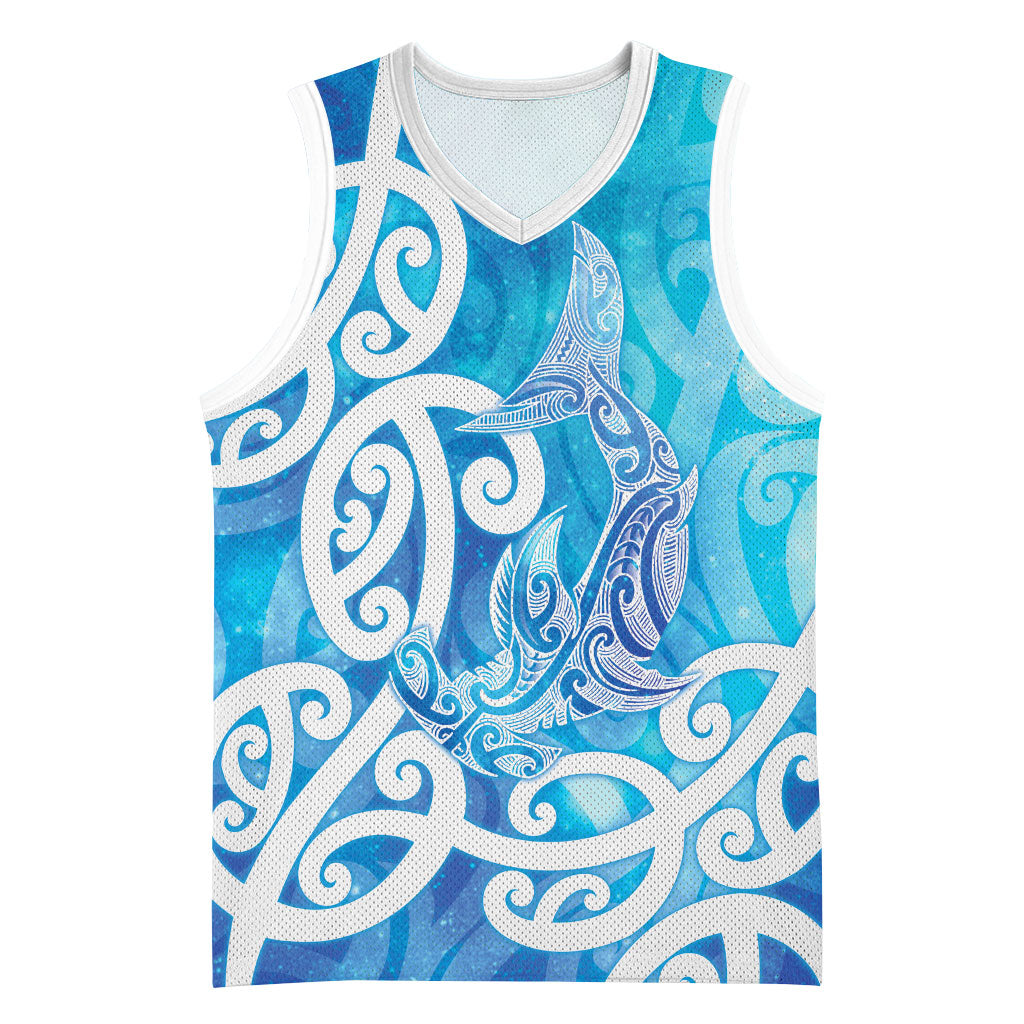 Hammerhead Shark Tattoo New Zealand Basketball Jersey Maori Galaxy Mangopare Pattern