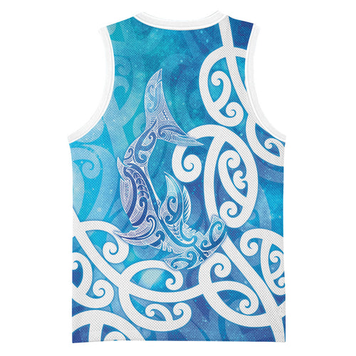 Hammerhead Shark Tattoo New Zealand Basketball Jersey Maori Galaxy Mangopare Pattern
