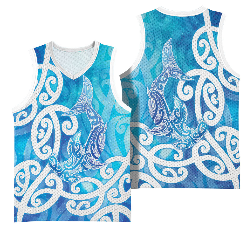 Hammerhead Shark Tattoo New Zealand Basketball Jersey Maori Galaxy Mangopare Pattern