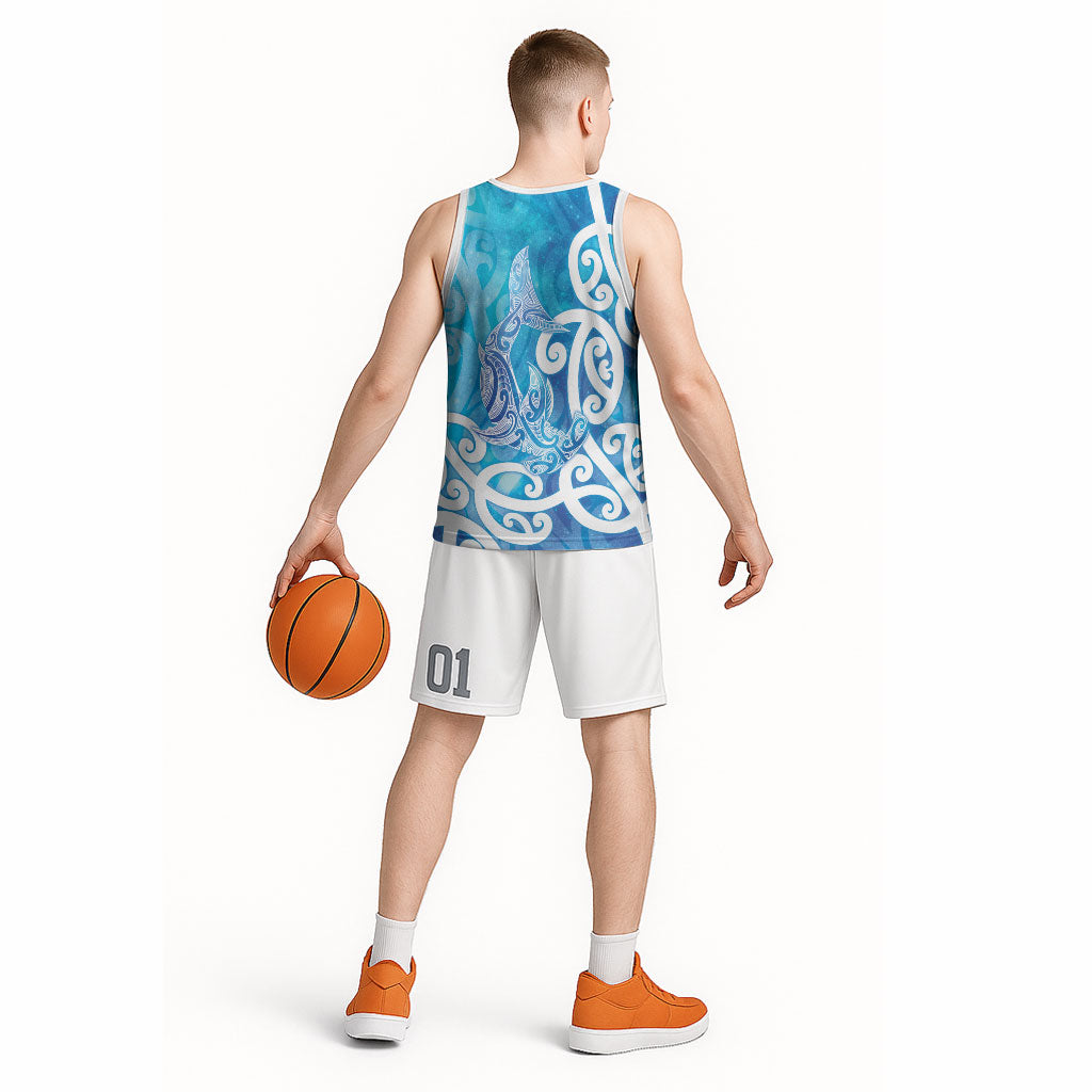 Hammerhead Shark Tattoo New Zealand Basketball Jersey Maori Galaxy Mangopare Pattern