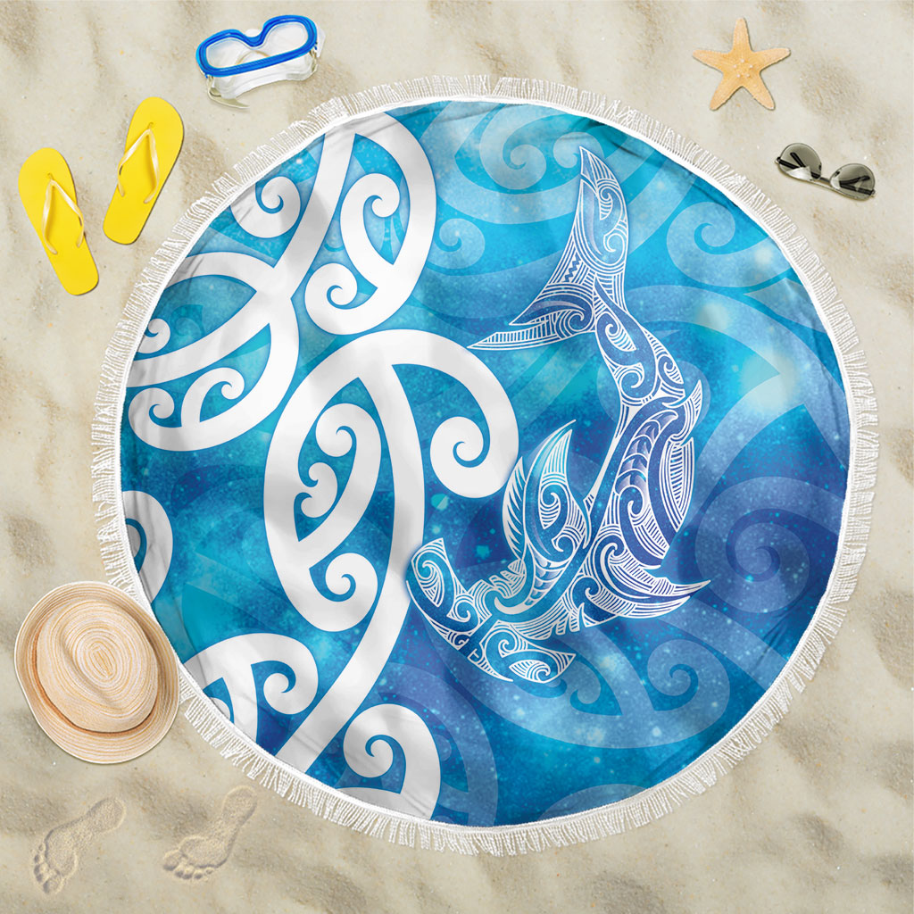 Hammerhead Shark Tattoo New Zealand Beach Blanket Maori Galaxy Mangopare Pattern