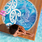 Hammerhead Shark Tattoo New Zealand Beach Blanket Maori Galaxy Mangopare Pattern