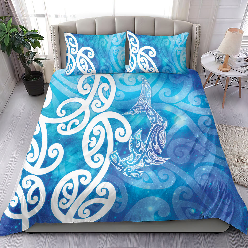 Hammerhead Shark Tattoo New Zealand Bedding Set Maori Galaxy Mangopare Pattern