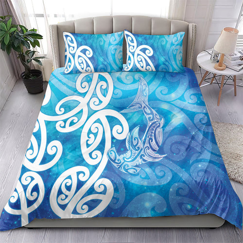 Hammerhead Shark Tattoo New Zealand Bedding Set Maori Galaxy Mangopare Pattern