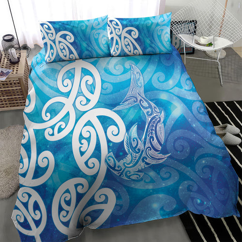 Hammerhead Shark Tattoo New Zealand Bedding Set Maori Galaxy Mangopare Pattern