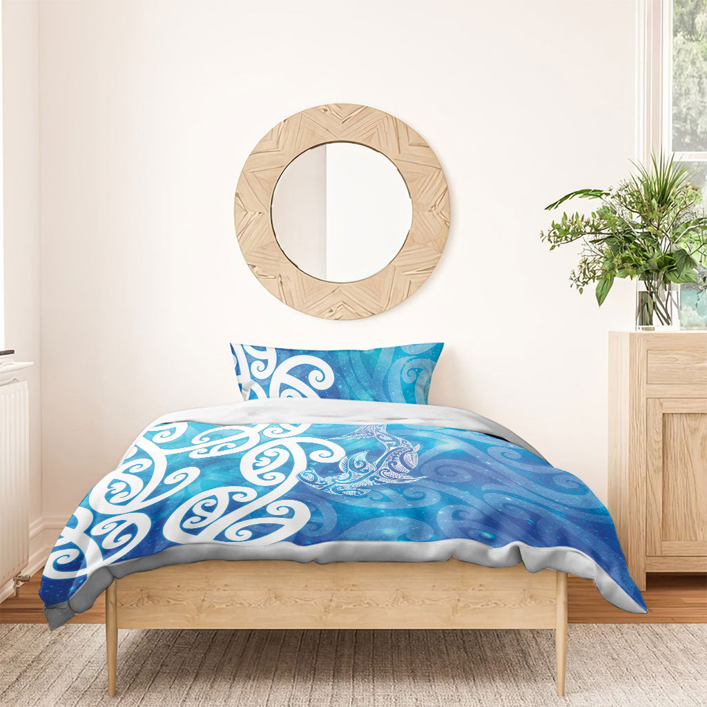 Hammerhead Shark Tattoo New Zealand Bedding Set Maori Galaxy Mangopare Pattern