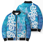Hammerhead Shark Tattoo New Zealand Bomber Puffer Jacket Maori Galaxy Mangopare Pattern