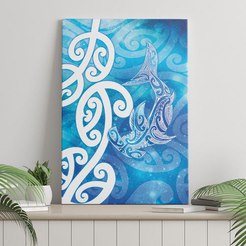 Hammerhead Shark Tattoo New Zealand Canvas Wall Art Maori Galaxy Mangopare Pattern