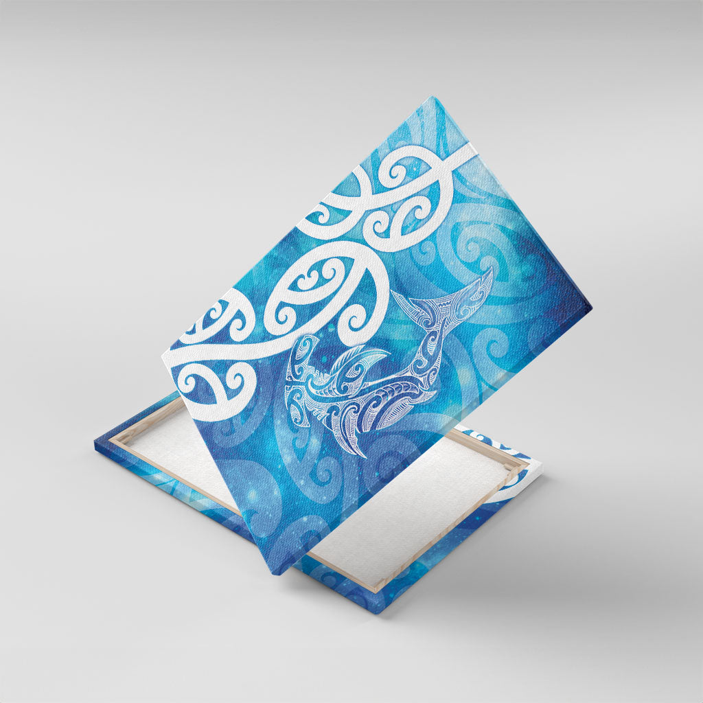 Hammerhead Shark Tattoo New Zealand Canvas Wall Art Maori Galaxy Mangopare Pattern