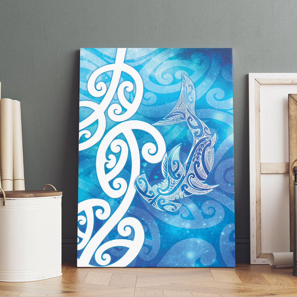 Hammerhead Shark Tattoo New Zealand Canvas Wall Art Maori Galaxy Mangopare Pattern