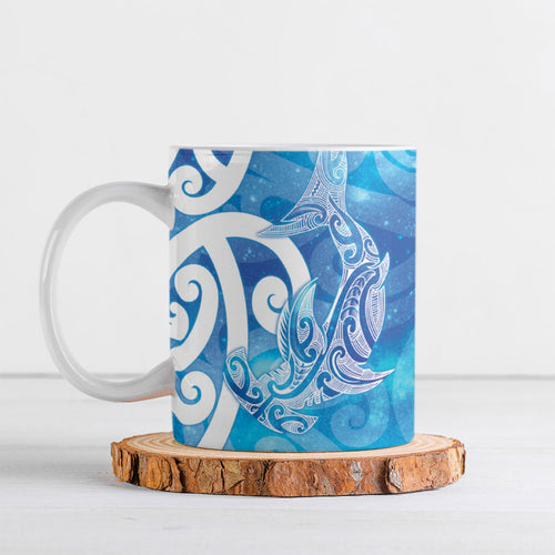 Hammerhead Shark Tattoo New Zealand Ceramic Mug Maori Galaxy Mangopare Pattern