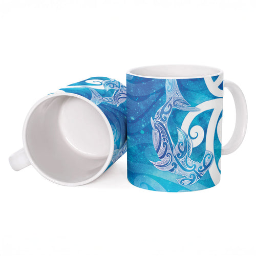 Hammerhead Shark Tattoo New Zealand Ceramic Mug Maori Galaxy Mangopare Pattern