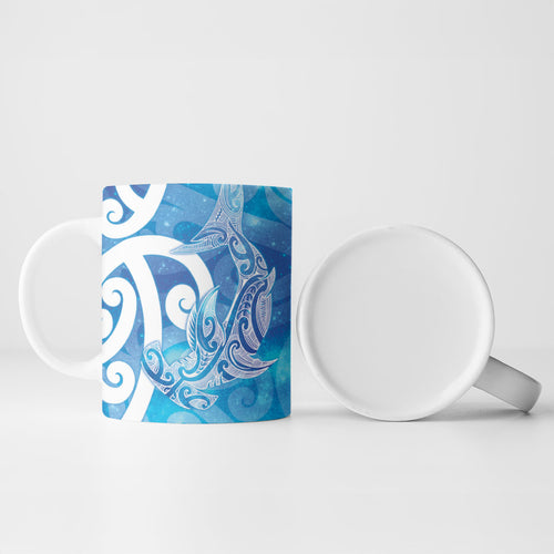 Hammerhead Shark Tattoo New Zealand Ceramic Mug Maori Galaxy Mangopare Pattern