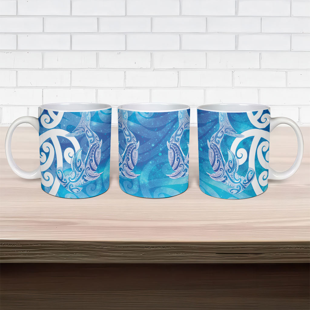 Hammerhead Shark Tattoo New Zealand Ceramic Mug Maori Galaxy Mangopare Pattern