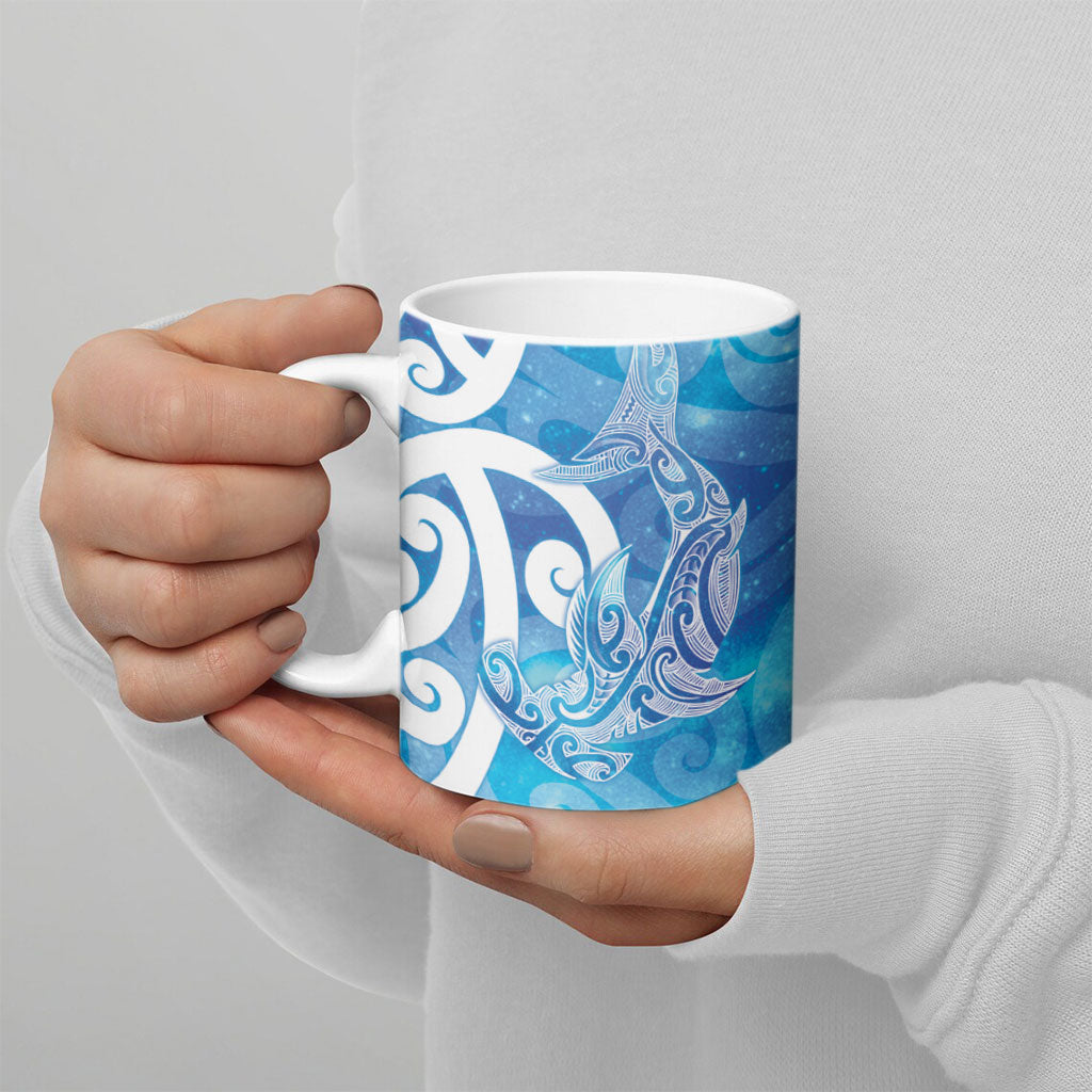 Hammerhead Shark Tattoo New Zealand Ceramic Mug Maori Galaxy Mangopare Pattern