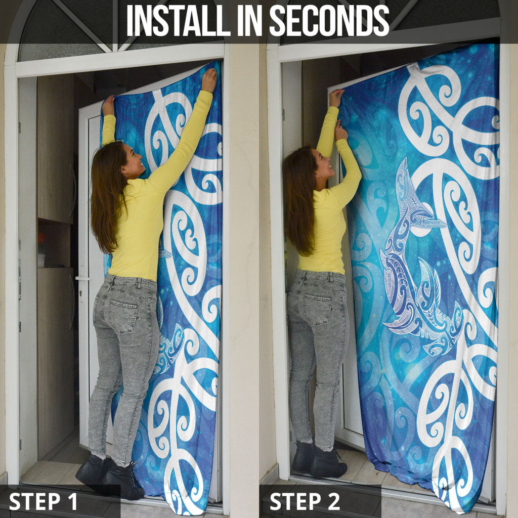 Hammerhead Shark Tattoo New Zealand Door Cover Maori Galaxy Mangopare Pattern