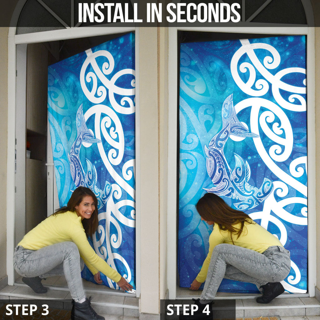 Hammerhead Shark Tattoo New Zealand Door Cover Maori Galaxy Mangopare Pattern
