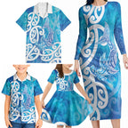 Hammerhead Shark Tattoo New Zealand Family Matching Long Sleeve Bodycon Dress and Hawaiian Shirt Maori Galaxy Mangopare Pattern