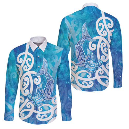 Hammerhead Shark Tattoo New Zealand Family Matching Off Shoulder Short Dress and Hawaiian Shirt Maori Galaxy Mangopare Pattern