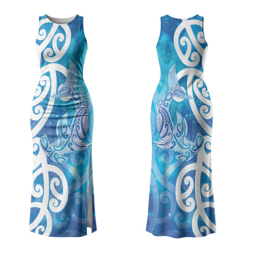 Hammerhead Shark Tattoo New Zealand Family Matching Tank Maxi Dress and Hawaiian Shirt Maori Galaxy Mangopare Pattern