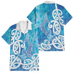 Hammerhead Shark Tattoo New Zealand Family Matching Tank Maxi Dress and Hawaiian Shirt Maori Galaxy Mangopare Pattern