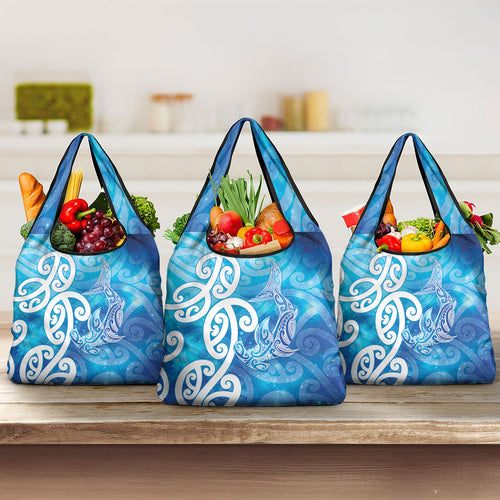 Hammerhead Shark Tattoo New Zealand Grocery Bag Maori Galaxy Mangopare Pattern