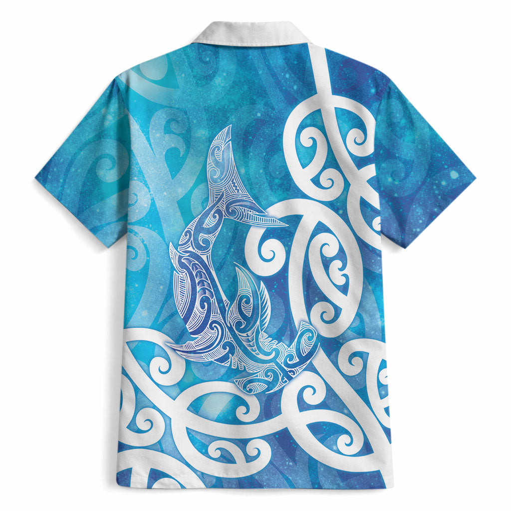 Hammerhead Shark Tattoo New Zealand Hawaiian Shirt Maori Galaxy Mangopare Pattern