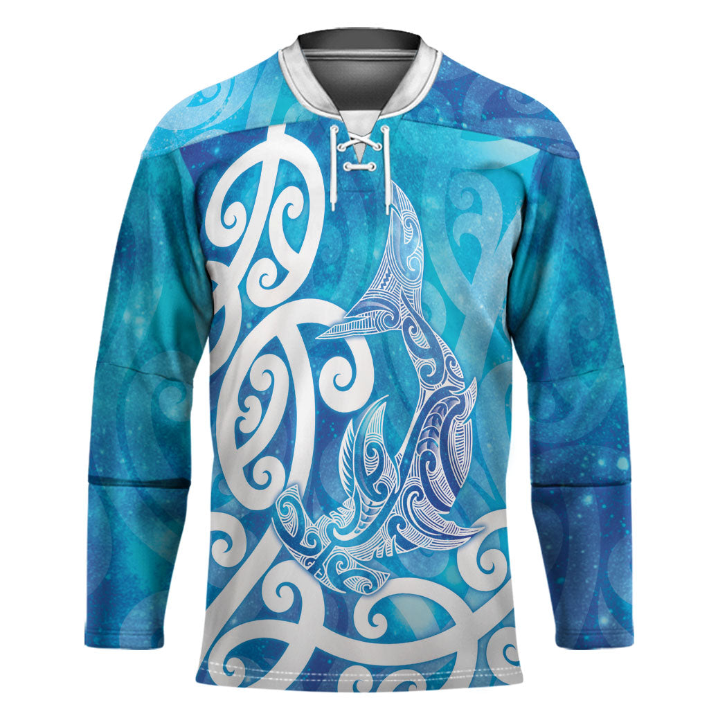 Hammerhead Shark Tattoo New Zealand Hockey Jersey Maori Galaxy Mangopare Pattern